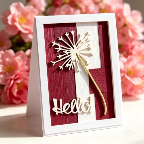 Flowers Metal Cutting Die for Scrapbooking - Cut Stencils for DIY Scrapbook Photo Album Decorative Paper Card, Card Making Supplies, Stencils & Crafting Die Cut (Dandelion 4.3 x 2.3 in)