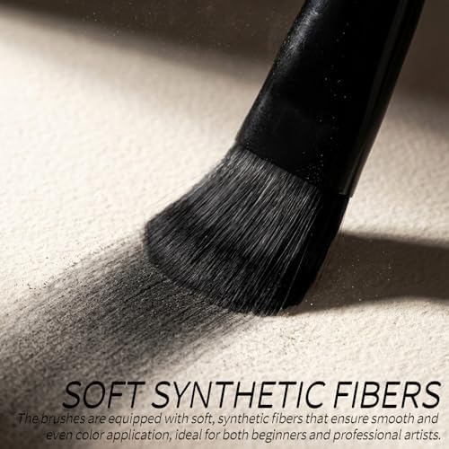 5-Piece Blending Brush Set for Charcoal, Acrylic, Oil, Watercolor, Gouache | Soft Synthetic Fibers | Ideal for Hand Painting, Sketching, Shading, and Craft Projects
