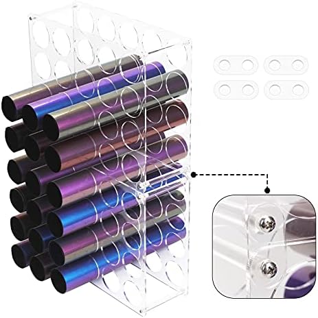 Vinyl Roll Storage 40-Holes Vinyl Storage Rack for Craft Room Vinyl Roll Holder for up to 40 Vinyl Rolls, Acrylic Material (2-Pack)