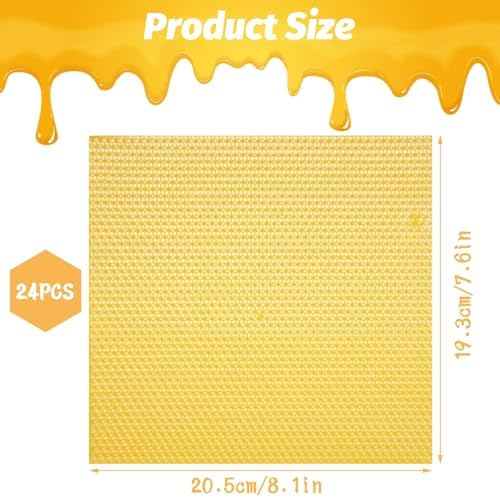 Oungy 24pcs Beeswax Sheets 8x8 Inch Include Cotton Wick