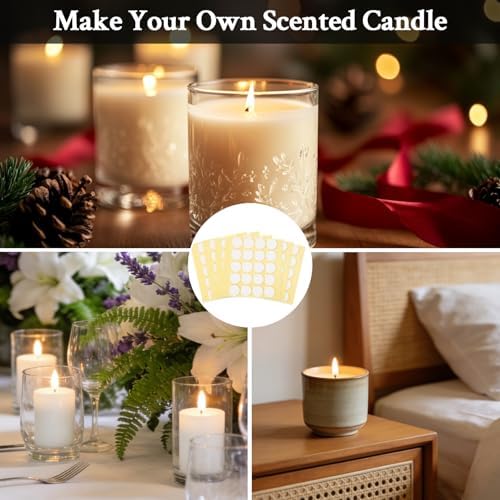 MAQIHAN 720PCS Candle Wick Stickers - 20mm Double Sided Foam Adhesive Dots