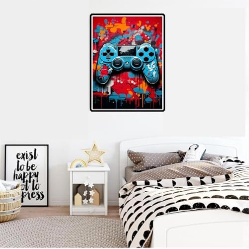 VeGuude Graffiti Gaming Controller Diamond Art Kits for Adults (12x16 Inch)
