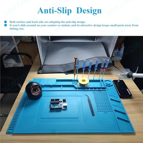 WWZMDiB Heat Resistant 932°F Silicone Soldering Work Mat（S-130【11.8 x 7.9” / 30 x 20cm】）