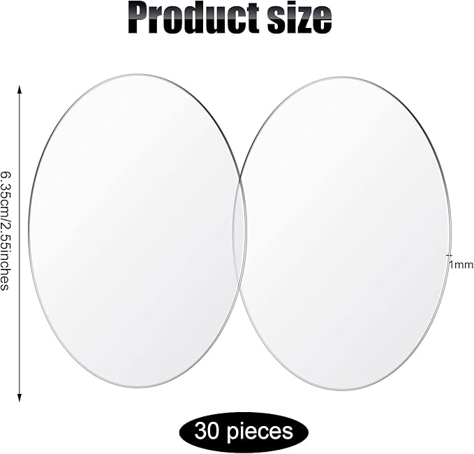 Jetec 30 Pcs 2.5 Inch Acrylic Circle Disc Clear Round Blanks for Crafts