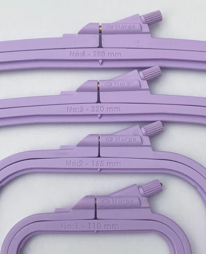 Nurge Lilac 4 Pcs Set Plastic Square Embroidery Hoop, Cross Stitch Hoops, Punch Needle Hoop , DIY Craft Sewing,ABS Plastic Embroidery Hoops