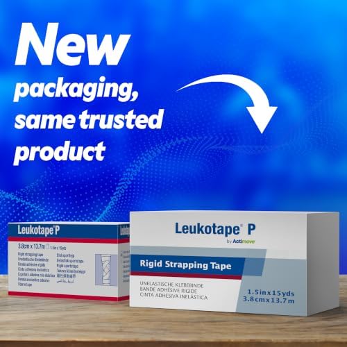 Leukotape P Adhesive Strapping Tape – for Sports Injuries, Strains and Sprains - 1.5 in x 15 yds, Tan, (1 Roll)