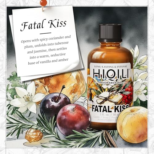 HIQILI Fatal Kiss Fragrance Oil, Plum Tuberose Scent for Sachet & Aroma DIY