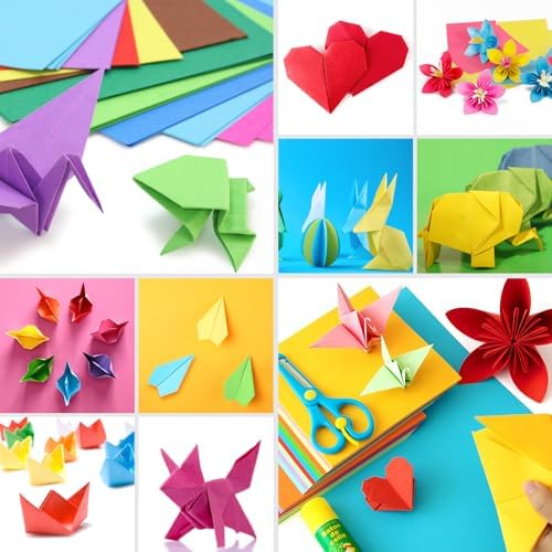 Granhoolm 200 Sheets Origami Paper, 20 Colors Origami Paper 7x7 inch,Double Sided Color Oragami Papers for Paper Artists,Craft Enthusiasts,DIY Arts Crafts