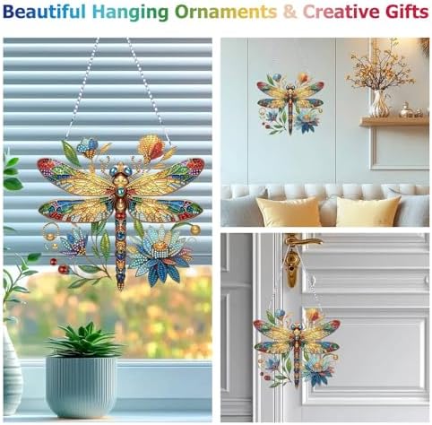 Koikify Dragonfly Diamond Art Hanging Ornament Kit for Adults