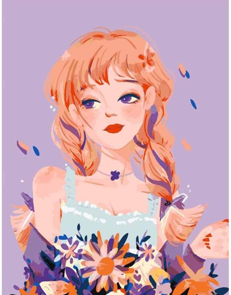 LCOZX Girl Paint by Numbers Kit for Adults Beginners 16x20 Inch