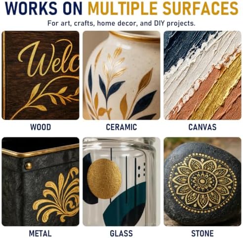 GOTIDEAL Metallic Gold Acrylic Paint, Gold Leaf Large Paint (500ml/16.9oz)