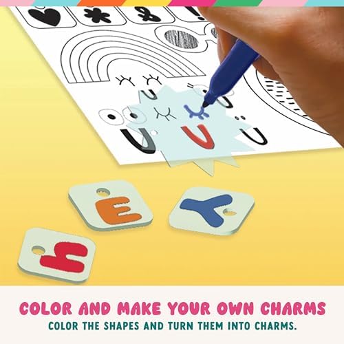 Bright Stripes Shrinkadoo Jewelry Making Kit for Kids and Teens, Ages 8+