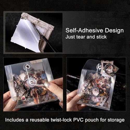 100 Pcs Vintage Ephemera Stickers for Scrapbooking