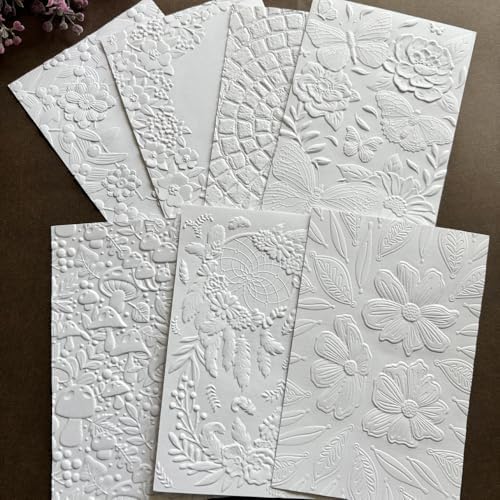 Flower 3D Embossing Folder for Card Making, Floral Plastic Textured Template for Paper Crafting Card Making Scrapbooking Supplies