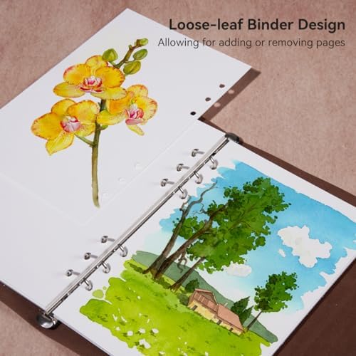 Lightwish Watercolor Sketchbook,100% Cotton 300gsm/140lb Hot Press