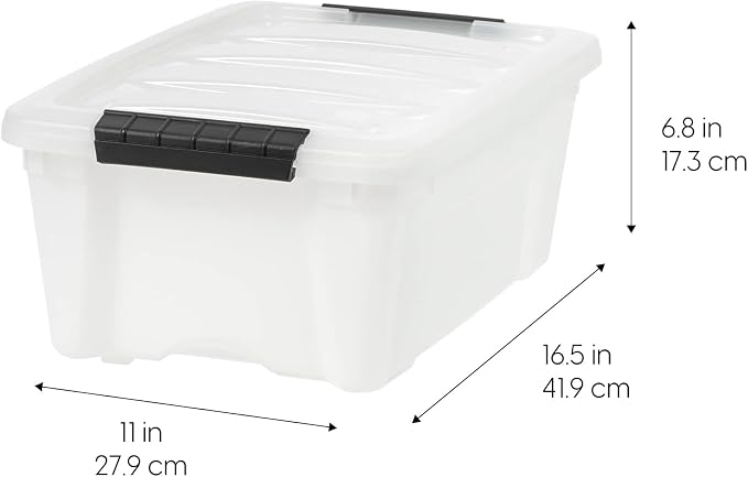 IRIS USA 6-Pack 13 Quart Storage Bins with Lids, Pearl