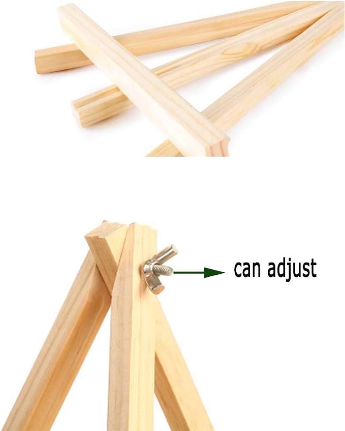 ANDES 9in Wood Tabletop Painting Easels 6 Pack, Arts & Crafts Display Stand