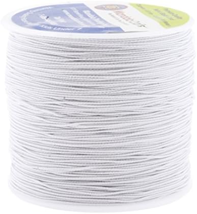 Mandala Crafts 0.6mm White Shirring Elastic Thread for Sewing, 87 Yards