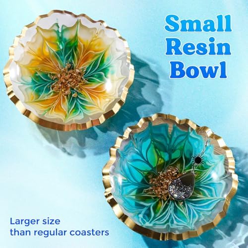 LET'S RESIN 4Pcs Resin Coaster Molds, Druzy Geode Agate Silicone Coaster Molds for Epoxy Resin, 5Inches Large Mould for DIY Art Craft Cup Mats, Durable and Flexible Moulds | Epoxy Molds for Epoxy Resin, Large Mould for DIY Art Craft Cup Mats, Durable a...