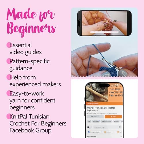KnitPal Dishcloth Crochet Kit for Beginners (Jean Blue + Sky Blue)