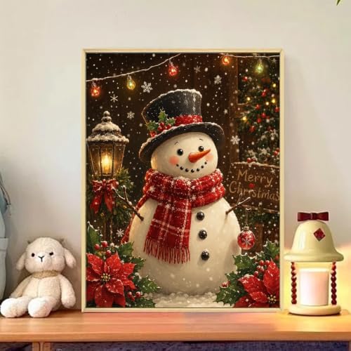 CRZMODE Christmas Paint by Numbers Kit for Adults, Snowman, 16x20inch