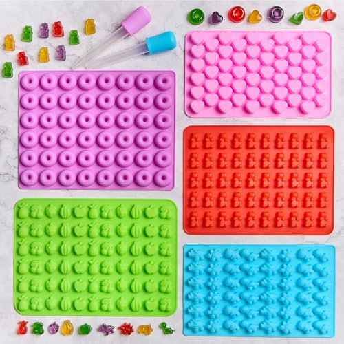 Mini Gummy Candy Silicone Molds, 5 Pcs