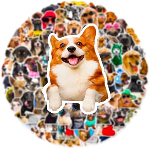 Dog Stickers, 100 Pcs Cute Dog Waterproof Stickers, Vinyl Stickers for Water Bottle, Laptop, Phone Stickers for Kids Teens Girls Adults