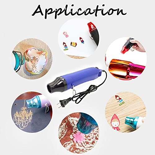 Mini Heat Gun for Epoxy Resin 300W Portable Handheld Heat Gun for Crafts Embossing, Shrink Wrapping, Drying Paint, Clay, Rubber Stamp Heat Tools, Dryer Craft Heat Tool for Cup Turner (Blue)