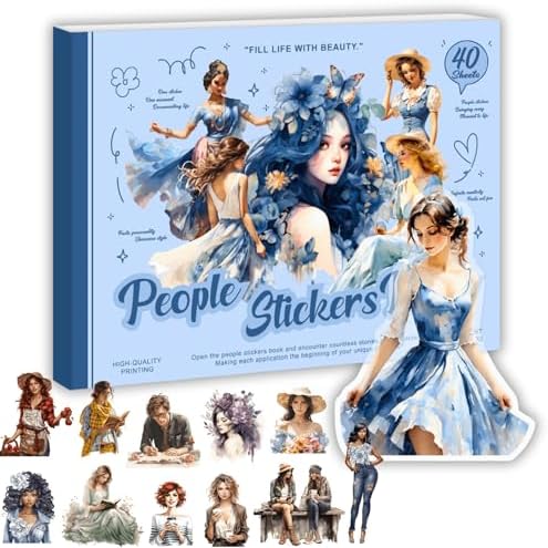 People Stickers Book for Adults - Journaling Supplies Kit for Junk Journal Scrapbooking Planners Collage Art Crafts
