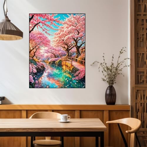 Benjenes Sakura Diamond Art Kits for Adults, Diamond Painting Kits