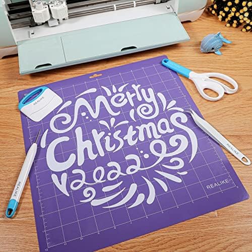 REALIKE 12x12 StrongGrip Cutting Mat Compatible with Cricut Maker 3/Maker 4/Maker/Explore 3/4/Air 2/Air/One(3 Mats), Gridded Adhesive Non-Slip Cut Mat for Crafts, Quilting, Sewing and All Arts