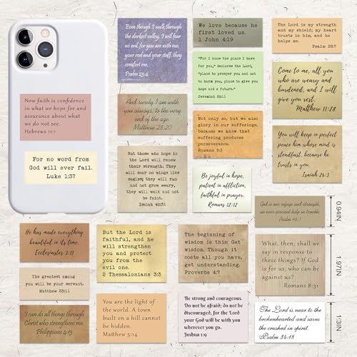 Bible Verse Stickers, Vintage Christian Quotes (120 PCS Unique (Mix 1))
