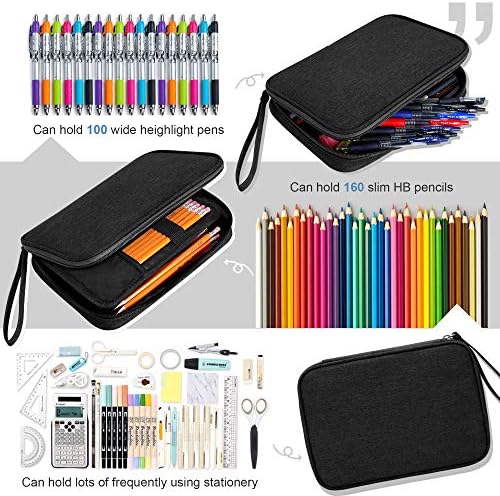 Zannaki Big Capacity Storage Pouch Marker Pen Pencil Case Simple Stationery Bag Box Art Tool & Sketch Storage Boxes for Bullet Journal Middle High School Office College Student Girl Women Adult Teen
