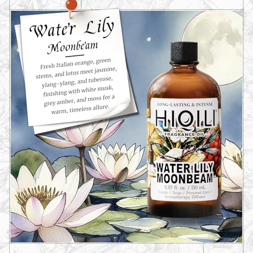 HIQILI Water Lily Moonbeam Fragrance Oil for Diffuser, Candle & Soap Making