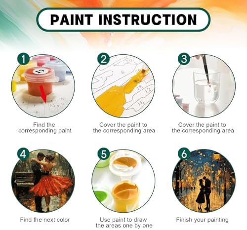Possoco 2 Pack Paint by Numbers Kit for Adults Beginner, Romantic Lover Adult Paint by Number Kits on Canvas, DIY Acrylic Number Painting for Adults Landscape for Home Decor Gift 16x20 Inch