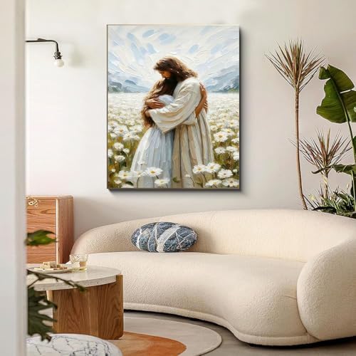 Jesus Paint by Numbers Kit for Adults Framed Canvas 12X16 in, Frameworkless