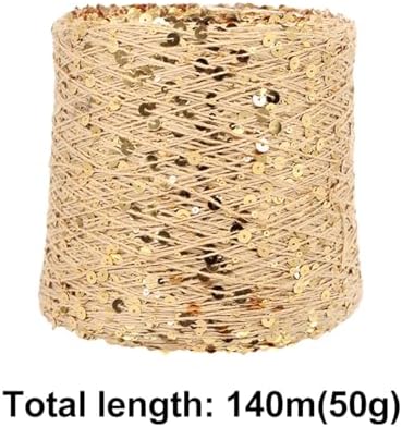 ECYC Ltd 153 Yards Cotton Sequin Yarn, Sparkle Sequin Thread for Knitting & Crocheting, DIY Craft Projects