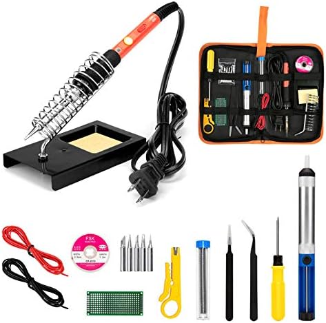 Soldering Iron Kit, 60W Upgraded Soldering Kits Adjustable Temperature Welding Tool Solder Irons Pen with On/Off Switch Use for Electrical Repairs