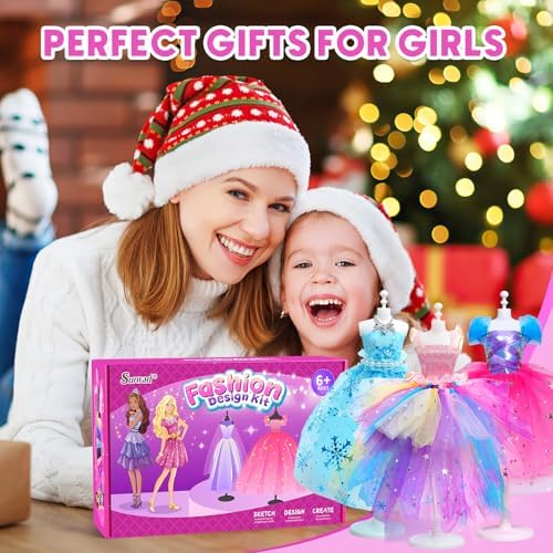 Sunrad 1500+ PCS Fashion Designer Kits for Girls with 6 Mannequins, DIY Arts & Crafts Sewing Kit for Kids Doll Clothes Making Toys, Birthday Gifts for Girls Age 6 7 8 9 10 11 12+