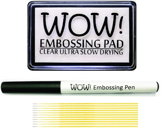 Wow! Embossing Pad and Pen Bundle - Wow! Clear Embossing Ink Pad Ultra Slow Drying and Embossing Pen - with Trebbies Fine Detail Sticks