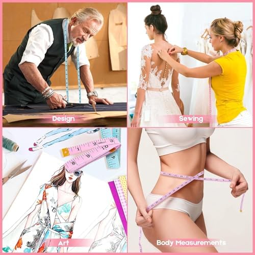 iBayam Soft Tape Measure 60" Double Scale Body & Sewing Tape, 5-Pack