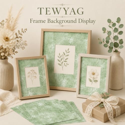 Vintage Scrapbook Paper Double Sided 12x12 Distressed Sage Green 24 Sheets