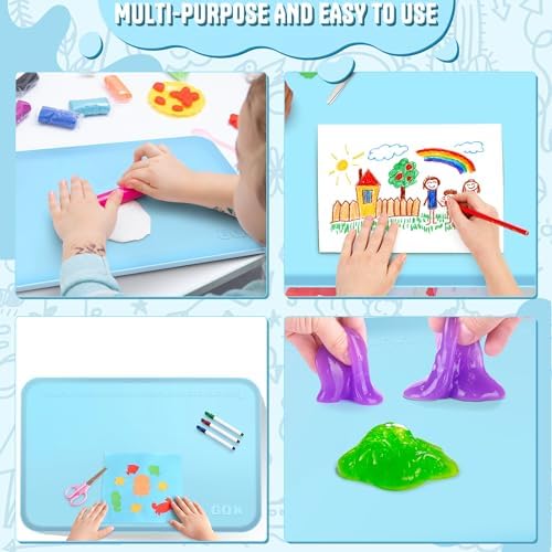Silicone Art Mat for Crafts with Raised Sides to Stay Tidy, 24" x 16"
