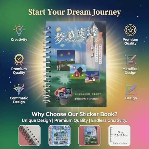 Dreamcore Sticker Book for Journaling & Scrapbooking, 30 Sheets Y2K Kawaii Japanese-Inspired Paper Stickers for Junk Journal Supplies, Planner Decor,