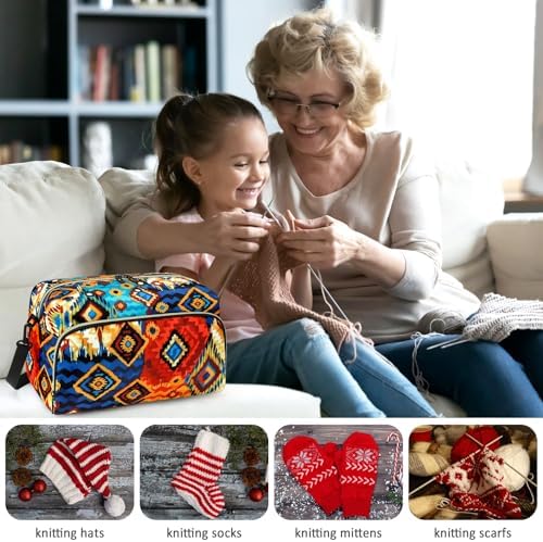IBFUN Crochet Yarn Knitting Bag Organizer for Knit Accessories Hooks