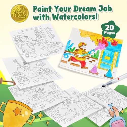 JoyCat Paint with Water Coloring Books for Toddlers (Occupations)