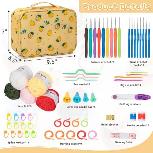 GMAK Crochet Kit for Beginners Adults, All in One Crochet Set Include Yarns