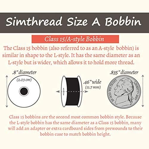 Simthread 144pcs Size A SA156 Embroidery Prewound Bobbin Thread - Black