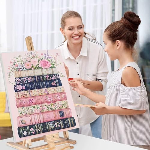 4 Pack Books Paint by Numbers for Adults with Framed Canvas 8x12inch