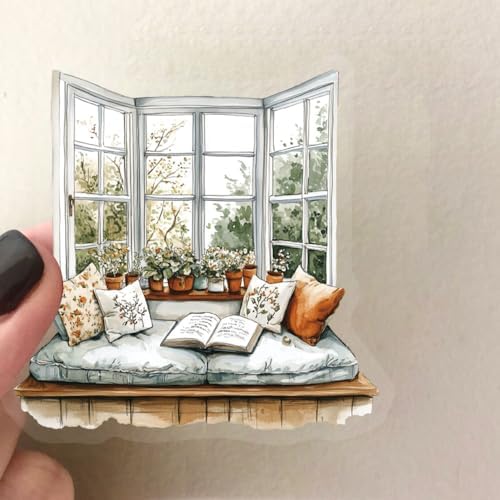 50pcs Home Art Stickers for Laptop Water Bottles, Transparent PET Waterproof Adhesive House Decals Retro Home Decor Sticker for Kids Birthday Party Scrapbook Phone (Retro-2)